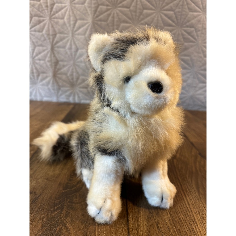VTG 1992 Mary Meyer Wolf Plush Yukon Husky Stuffed Animal Brown Eyes Coarse Fur